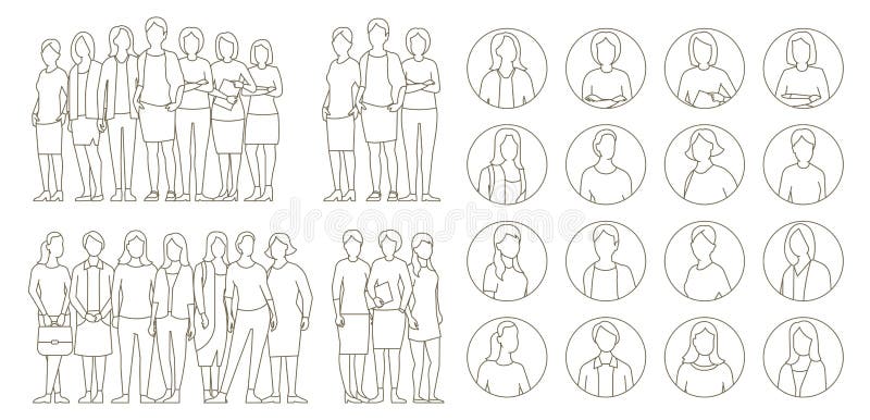 O grupo ajustado grande de mulheres de negócio equipe diretiva da senhora Posição de Businesswomens Liderança da parceria do trab ilustração do vetor O grupo ajustado grande de mulheres de negócio equipe diretiva da senhora Posição de Businesswomens Liderança da parceria do trab ilustração do vetor