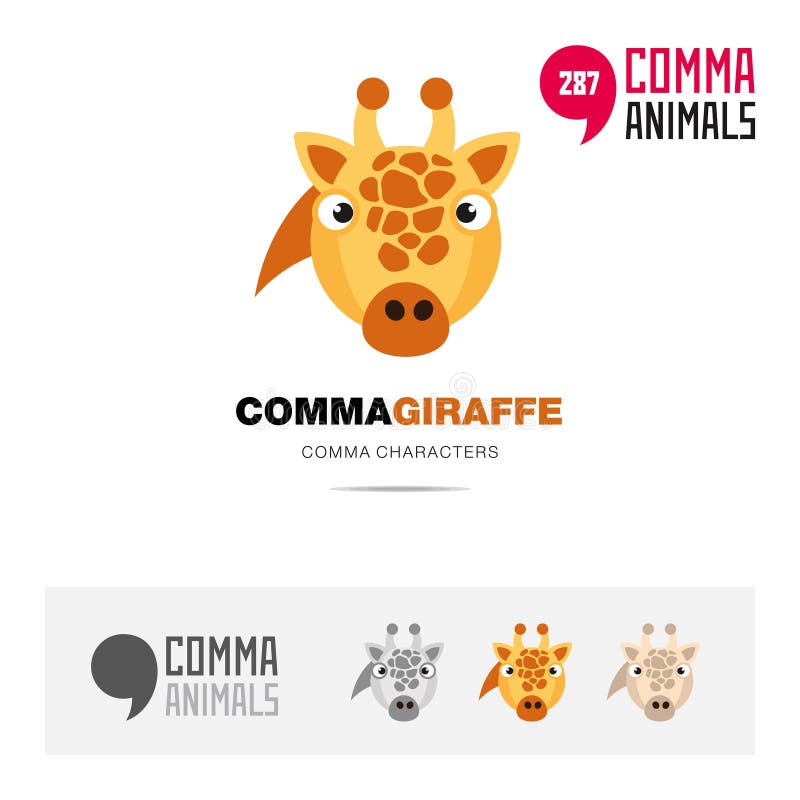 Animal icon set and logo template vector illustration based on comma sign. Animal icon set and logo template vector illustration based on comma sign