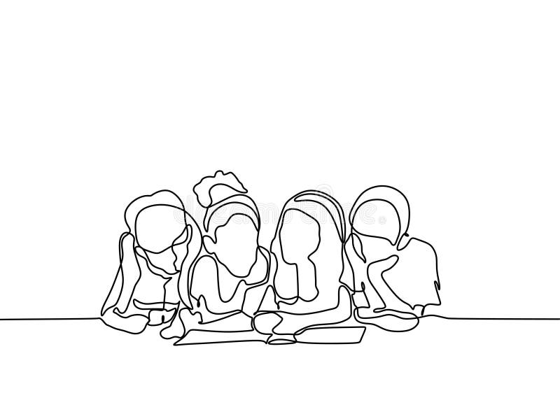 Continuous line drawing of Kids read book minimalist design. Group of Children reading for back to school theme minimalism style on white background, vector, outline, sketch, illustration, education, graphic, isolated, people, symbol, simplicity, girl, boy, happy, concept, lifestyle, linear, creative, doodle, human, young, learning, trendy, contour, childhood, pupil, silhouette, one, study, art, little, single, student, preschool, beautiful, open, metaphor, person, lineart. Continuous line drawing of Kids read book minimalist design. Group of Children reading for back to school theme minimalism style on white background, vector, outline, sketch, illustration, education, graphic, isolated, people, symbol, simplicity, girl, boy, happy, concept, lifestyle, linear, creative, doodle, human, young, learning, trendy, contour, childhood, pupil, silhouette, one, study, art, little, single, student, preschool, beautiful, open, metaphor, person, lineart