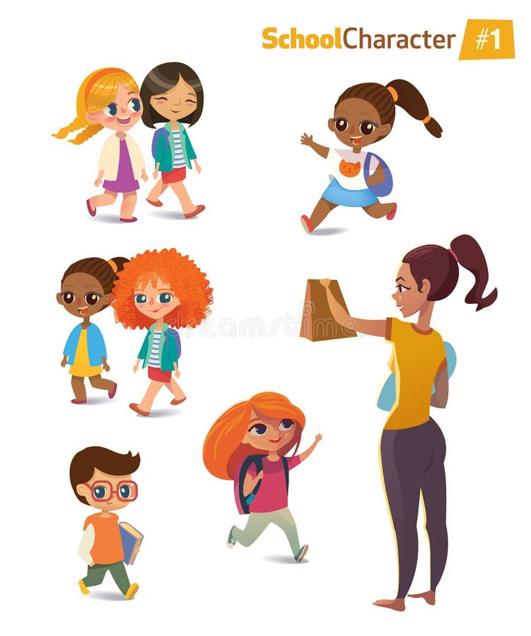 Grupo De Crianças Que Jogam O Jogo Em Um Parque Público Ou Playground Da  Escola Com Balanços, Slides, Skate, Bola, Lápis De Cor, Corda, Jogo Do  Catch-up. Infância Feliz. Ilustração Moderna. Clipart