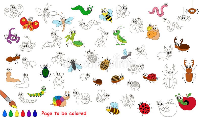Jogo de impressão digital para crianças. atividade educativa divertida para  as crianças estudarem a pintar com os dedos. doodle animais e insetos  desenho vetorial definido como abelha, elefante, sapo, vaca, borboleta e