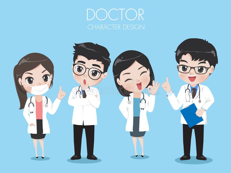O grupo de doutores veste o laboratório uniforme do trabalho ilustração stock O grupo de doutores veste o laboratório uniforme do trabalho ilustração stock