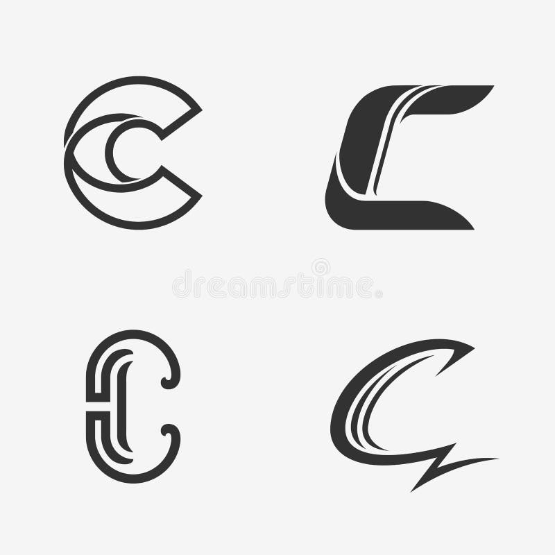 O grupo de sinal da letra C, logotipo, elementos do molde do projeto do ícone ilustração stock O grupo de sinal da letra C, logotipo, elementos do molde do projeto do ícone ilustração stock