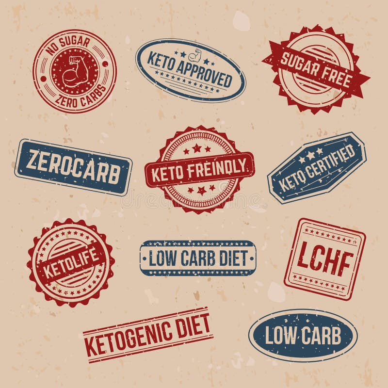 O grupo grande de keto carimba e as etiquetas isoladas no fundo w do ofício ilustração royalty free O grupo grande de keto carimba e as etiquetas isoladas no fundo w do ofício ilustração royalty free