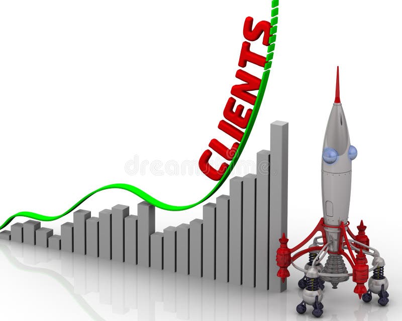 O gráfico do crescimento dos clientes ilustração royalty free O gráfico do crescimento dos clientes ilustração royalty free