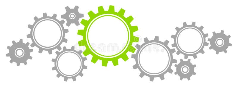 O gráfico horizontal alinha a beira Grey And Green ilustração stock O gráfico horizontal alinha a beira Grey And Green ilustração stock