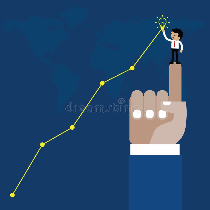 O homem de negócios obtem a ideia ilustração royalty free O homem de negócios obtem a ideia ilustração royalty free