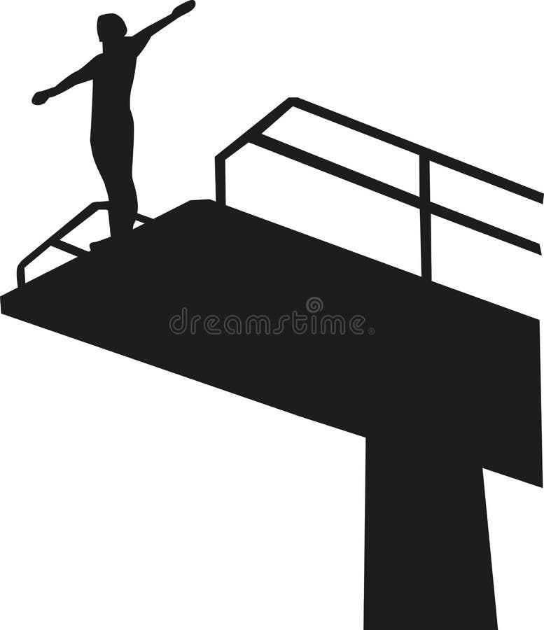 Man stands on a 27 metre high diving platform vector. Man stands on a 27 metre high diving platform vector