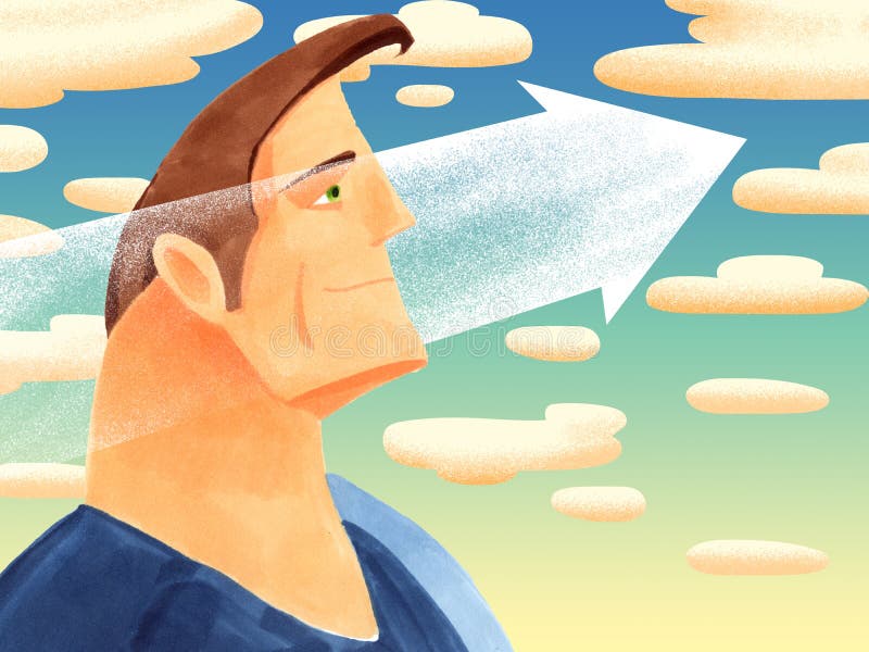 O homem novo forte gosta de um super-herói que olha para a frente ilustração stock O homem novo forte gosta de um super-herói que olha para a frente ilustração stock