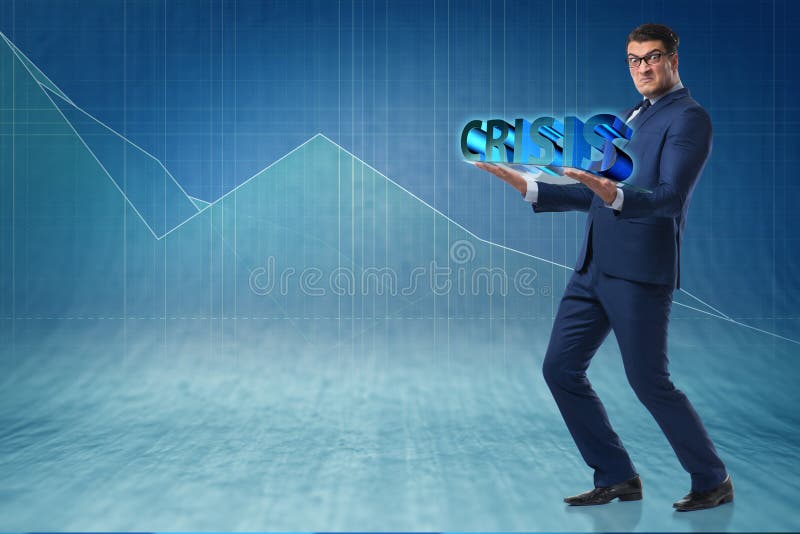 O homem que esforça-se com a crise no conceito do negócio imagem de stock royalty free O homem que esforça-se com a crise no conceito do negócio imagem de stock royalty free