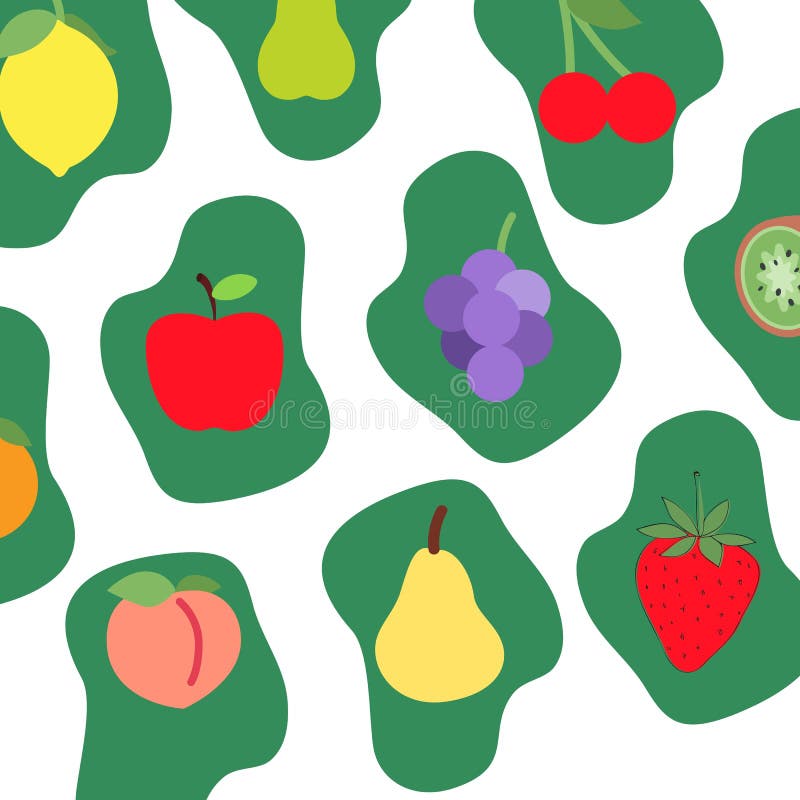 O ilustrare interesantă a diferitelor tipuri de fructe. vector illustration