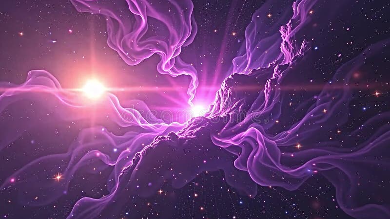 O imagine de astronomie orizontală : Nebuloasa de galaxie exterioară profundă generată digital Praf de turbionare eteric predomina royalty free illustration