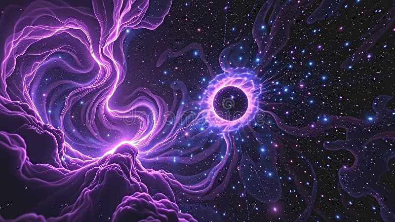 O imagine generată digital care ilustrează spațiul cosmic într-un stil realistic însorit, așa cum se vede de la un observator ascu vector illustration