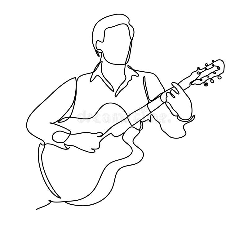 O indivíduo que joga a guitarra Ilustração do vetor Isolado no fundo branco A lápis desenho contínuo Vetor ilustração do vetor O indivíduo que joga a guitarra Ilustração do vetor Isolado no fundo branco A lápis desenho contínuo Vetor ilustração do vetor