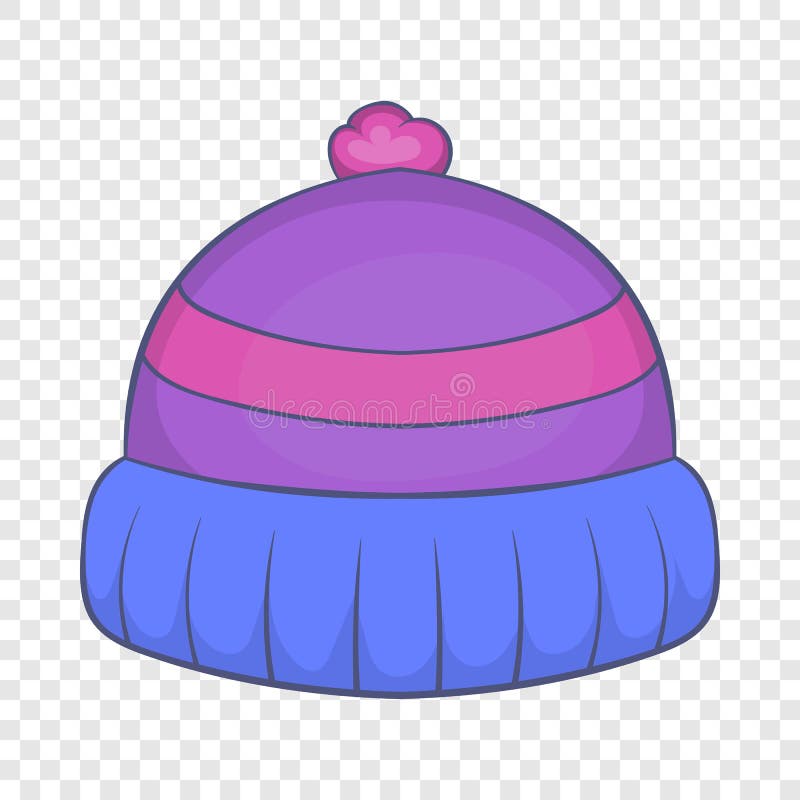 O inverno fez malha o chapéu com ícone do pompon, estilo dos desenhos animados ilustração do vetor O inverno fez malha o chapéu com ícone do pompon, estilo dos desenhos animados ilustração do vetor