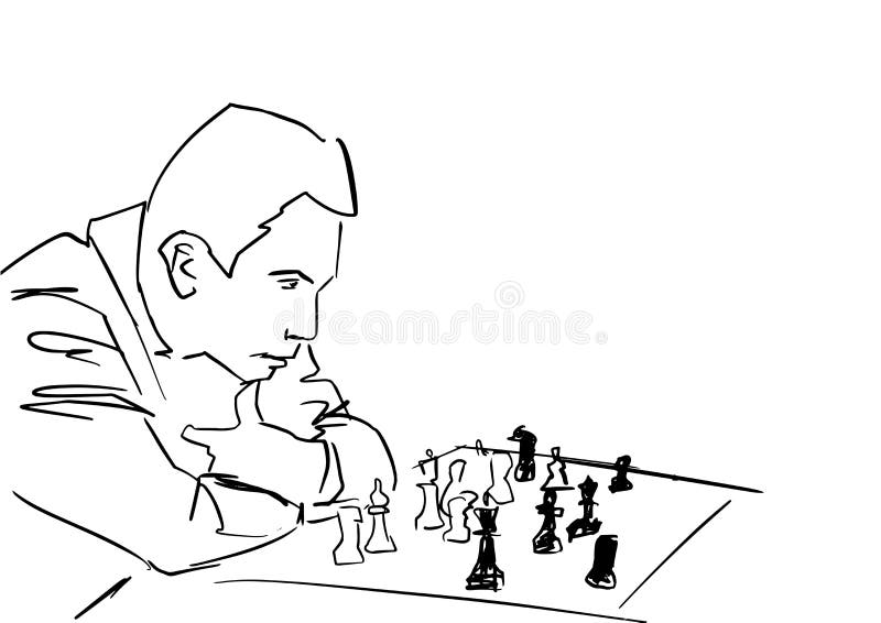 O Jogo Do Jogo De Xadrez Remenda O a Lápis Desenho 3D Ilustração do Vetor -  Ilustração de xadrez, penhores: 24483686
