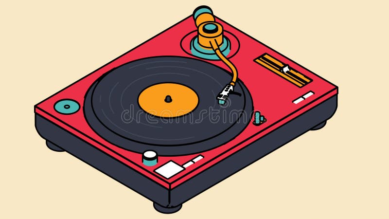 Jogador de discos de vinil. Música retrô. Logo, ícone. Ilustração vetorial  com lugar para texto . vetor(es) de stock de ©katedemianov 166619310