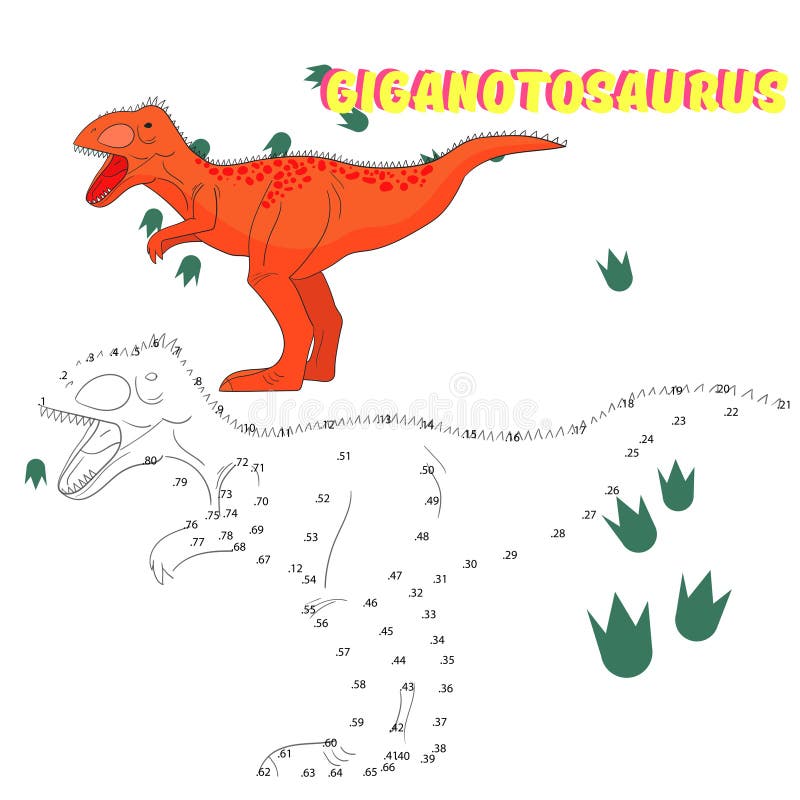 O jogo educacional conecta pontos ao dinossauro da tração ilustração do vetor O jogo educacional conecta pontos ao dinossauro da tração ilustração do vetor