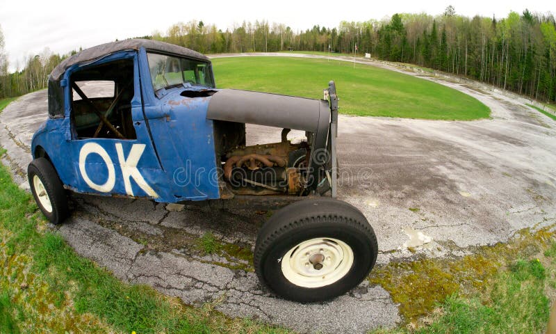 O.K. Old Race Car at a Vintage Speedway Race Track