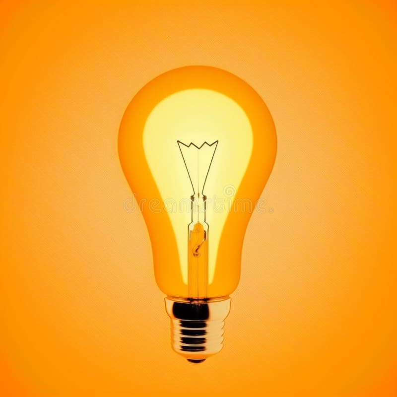 O lampă de ilustrare a ideii bune pe portocaliu. royalty free illustration