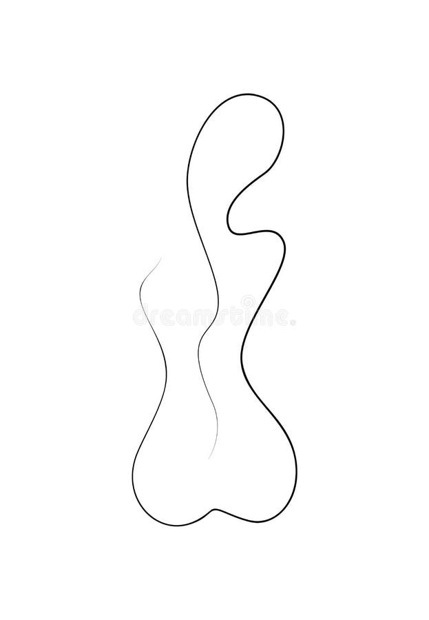 O linie desenând corpul femelei nude. frumoasă femeie înapoi royalty free illustration