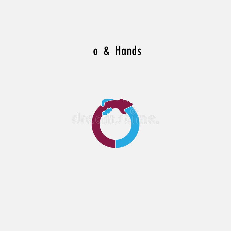 O- Listowy abstrakcjonistyczny ikony i ręk logo projektuje wektorowego szablon Bu