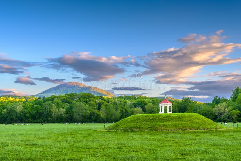 The Nacoochee Mound archaeological site in Helen, Georgia, USA in the afternoon. The Nacoochee Mound archaeological site in Helen, Georgia, USA in the afternoon.