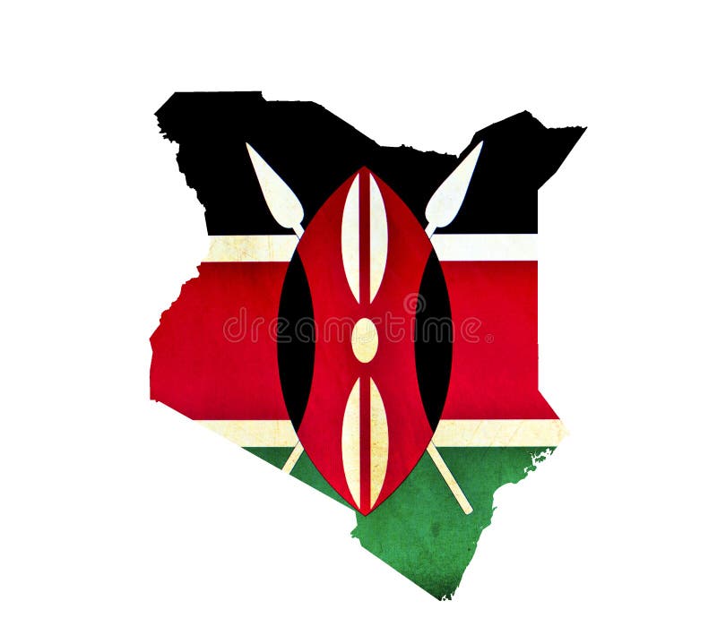 Map of Kenya isolated. Map of Kenya isolated