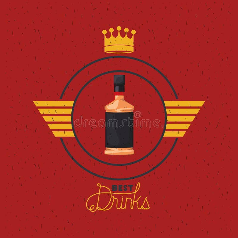 O melhor quadro do licor da garrafa da bebida ilustração royalty free