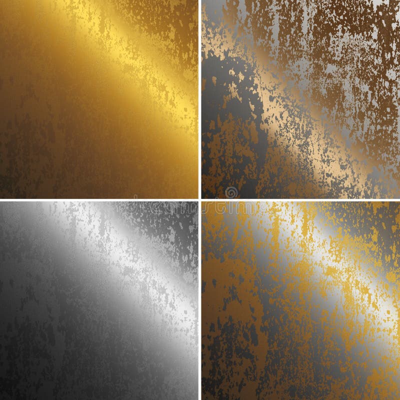 O metal oxidado textures a coluna, o cobre, o ouro e a prata