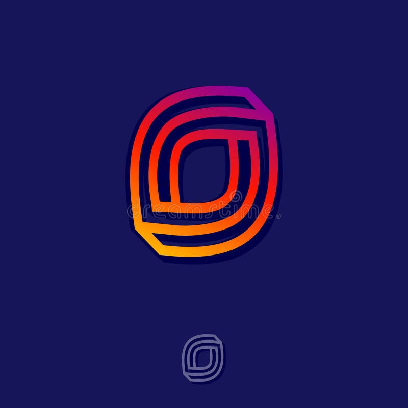 O monograme. pe siglă. figură abstractă imposibilă. pictogramă degrade. royalty free illustration