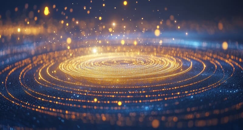 O nebuloasă cosmică cu un design abstract și particule strălucitoare stock photo