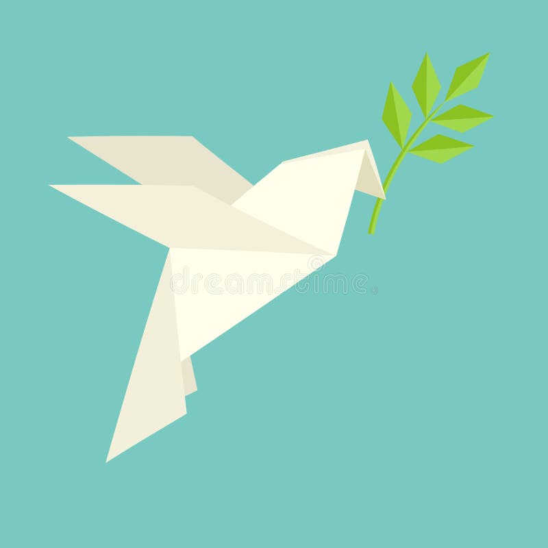 O origâmi mergulhou moscas e leva um galho ilustração royalty free