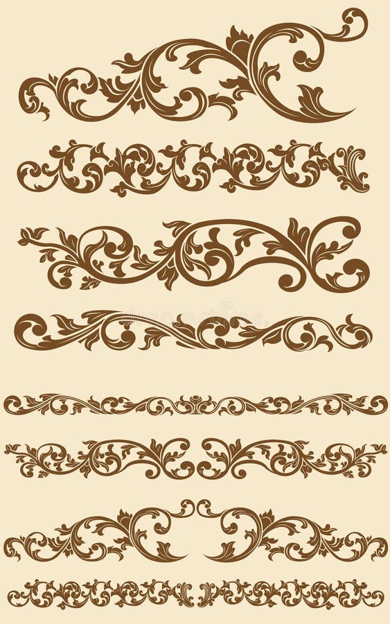 O ornamento floral do vintage do Javanese ajustou 1 ilustração do vetor O ornamento floral do vintage do Javanese ajustou 1 ilustração do vetor