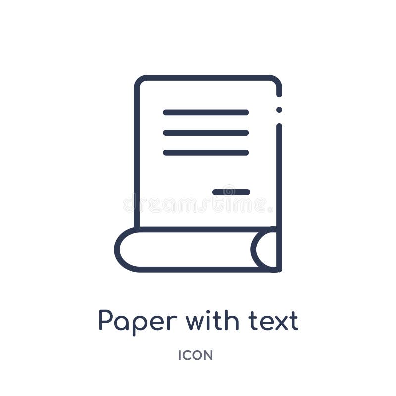 O papel linear com ícone do texto de edita a coleção do esboço Linha fina papel com vetor do texto isolado no fundo branco Papel ilustração royalty free O papel linear com ícone do texto de edita a coleção do esboço Linha fina papel com vetor do texto isolado no fundo branco Papel ilustração royalty free