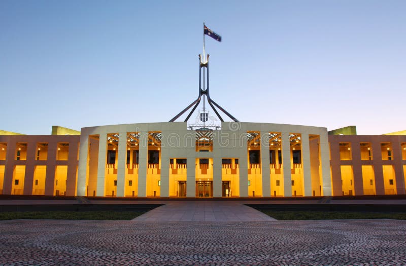O Parlamento Australiano Abriga Em Canberra Foto de Stock Imagem de