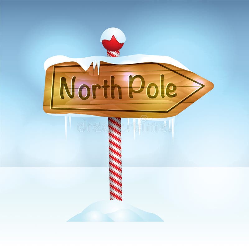 O Polo Norte do Natal assina dentro a ilustração da neve
