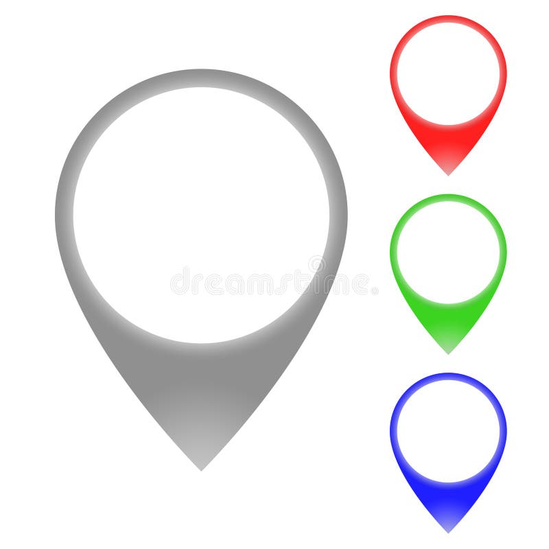 O ponteiro do mapa coloriu o grupo dos sinais ilustração royalty free O ponteiro do mapa coloriu o grupo dos sinais ilustração royalty free