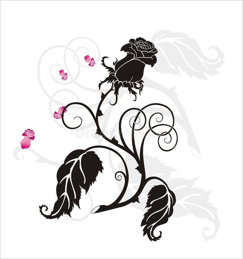 Rosa negra ilustração do vetor