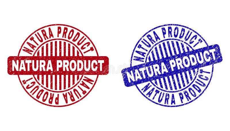 O PRODUTO do Grunge NATURA riscou selos redondos ilustração royalty free O PRODUTO do Grunge NATURA riscou selos redondos ilustração royalty free