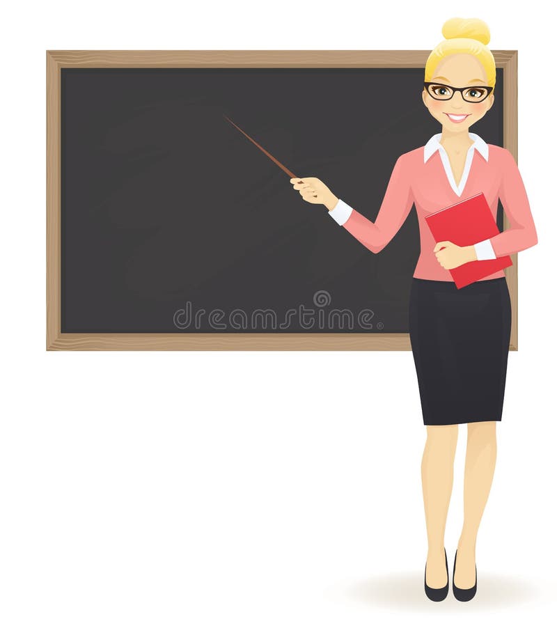 O professor no quadro-negro ilustração royalty free O professor no quadro-negro ilustração royalty free