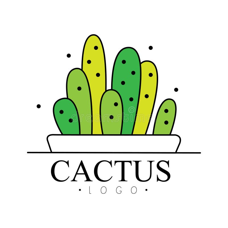 Um Desenho De Logotipo Simples De Um Cacto Ilustração Stock - Ilustração de  deserto, arte: 271890624