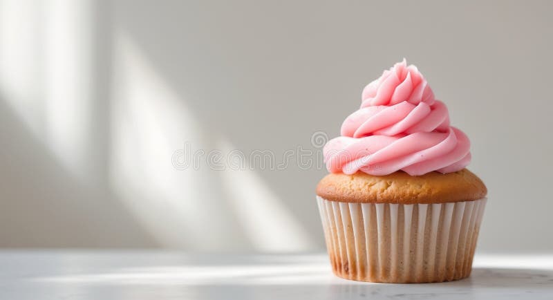 O prăjitură roz captivantă cu vârfuri delicate stock photo