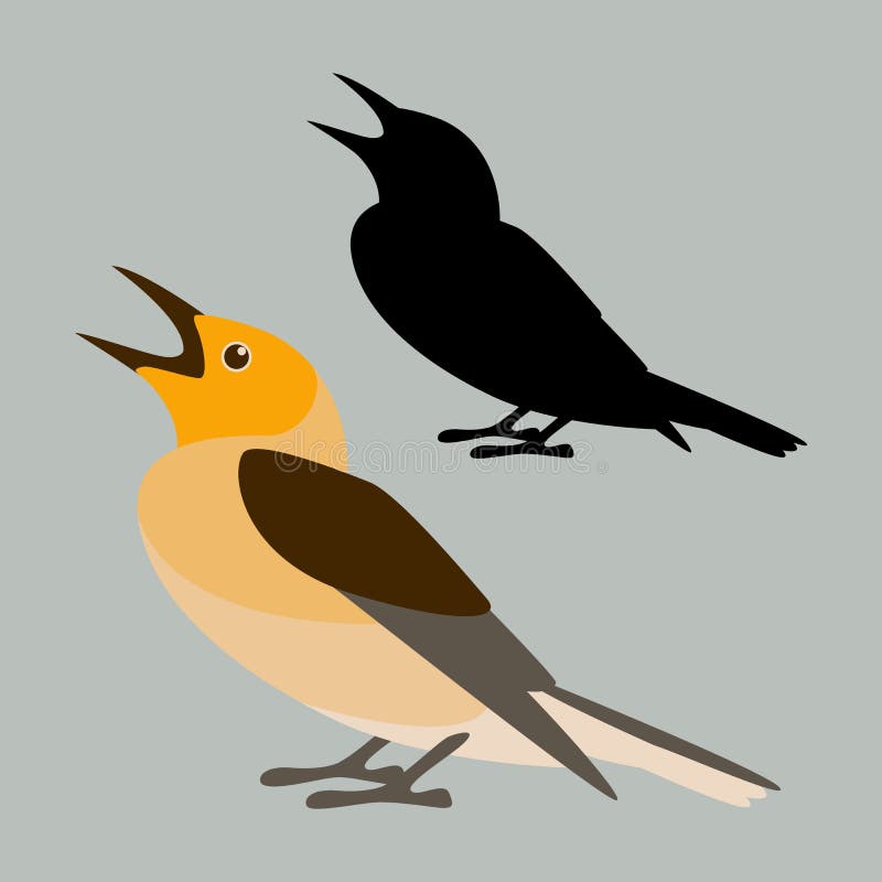 O pássaro do canto vector a ilustração silhueta lisa do perfil do estilo ilustração royalty free O pássaro do canto vector a ilustração silhueta lisa do perfil do estilo ilustração royalty free