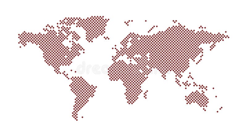 World map square dotted style, vector illustration isolated on white. World map square dotted style, vector illustration isolated on white