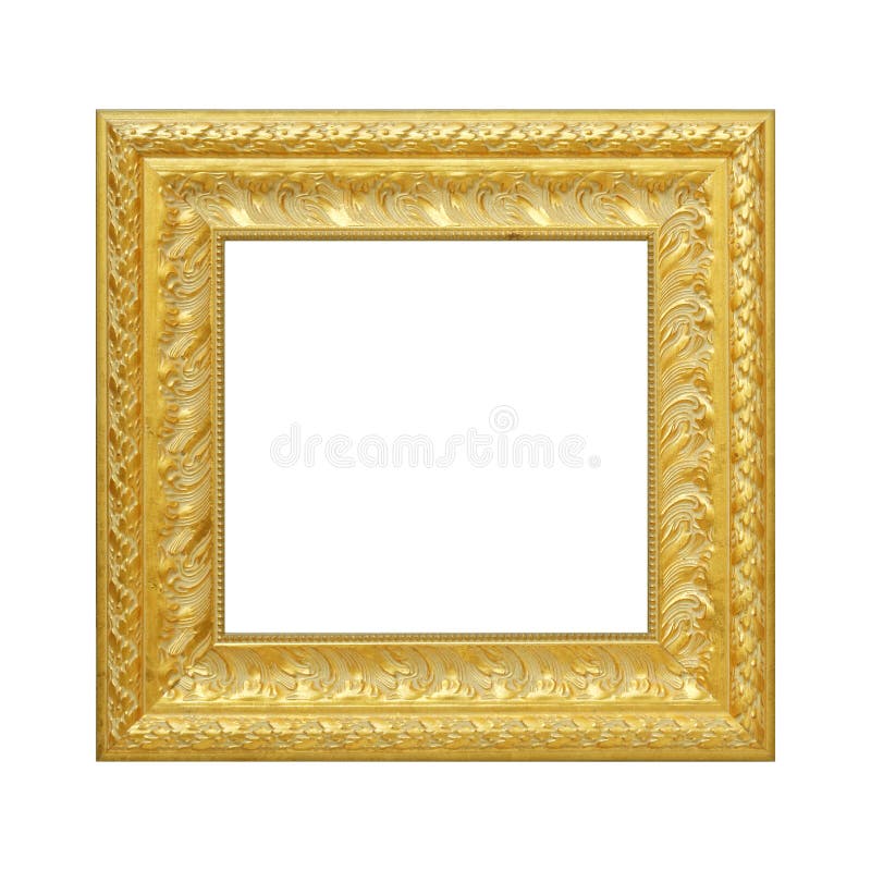 O quadro antigo do ouro no fundo branco fotos de stock royalty free O quadro antigo do ouro no fundo branco fotos de stock royalty free