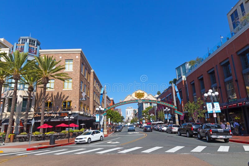 O quarto de Gaslamp em San Diego, Califórnia EUA imagens de stock O quarto de Gaslamp em San Diego, Califórnia EUA imagens de stock