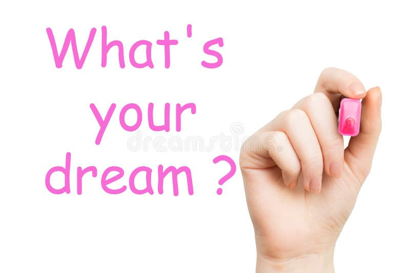 Qual é o teu sonho, marcador rosa imagens de stock