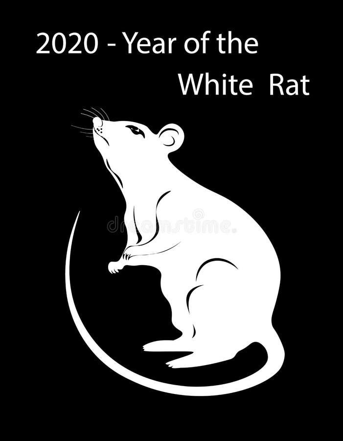 O rato de metal branco é o símbolo do Ano Novo Chinês 2020 ilustração ilustração do vetor O rato de metal branco é o símbolo do Ano Novo Chinês 2020 ilustração ilustração do vetor
