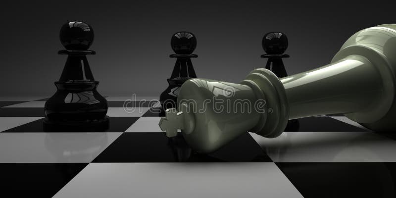 Destruição Rei Xadrez Branco Ilustração Conceitual Checkmate Com